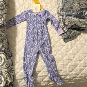 The Beaufort Bonnet Company Lavender Bow Footie